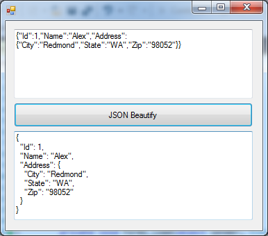 JSON Beautifier 실행